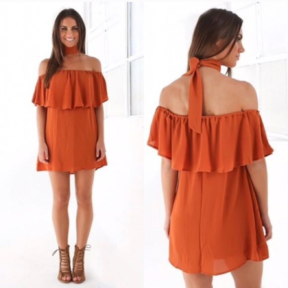 Tiger Mist Dresses & Skirts - NWT Tiger Mist River Run Rust Off Shoulder Dress